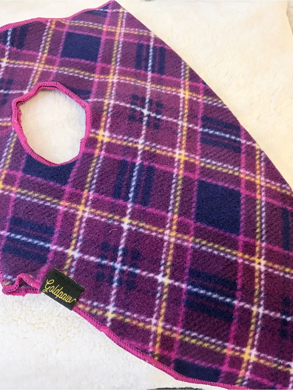 Goldpaw stretch fleece mulberry plaid, dog, size 10